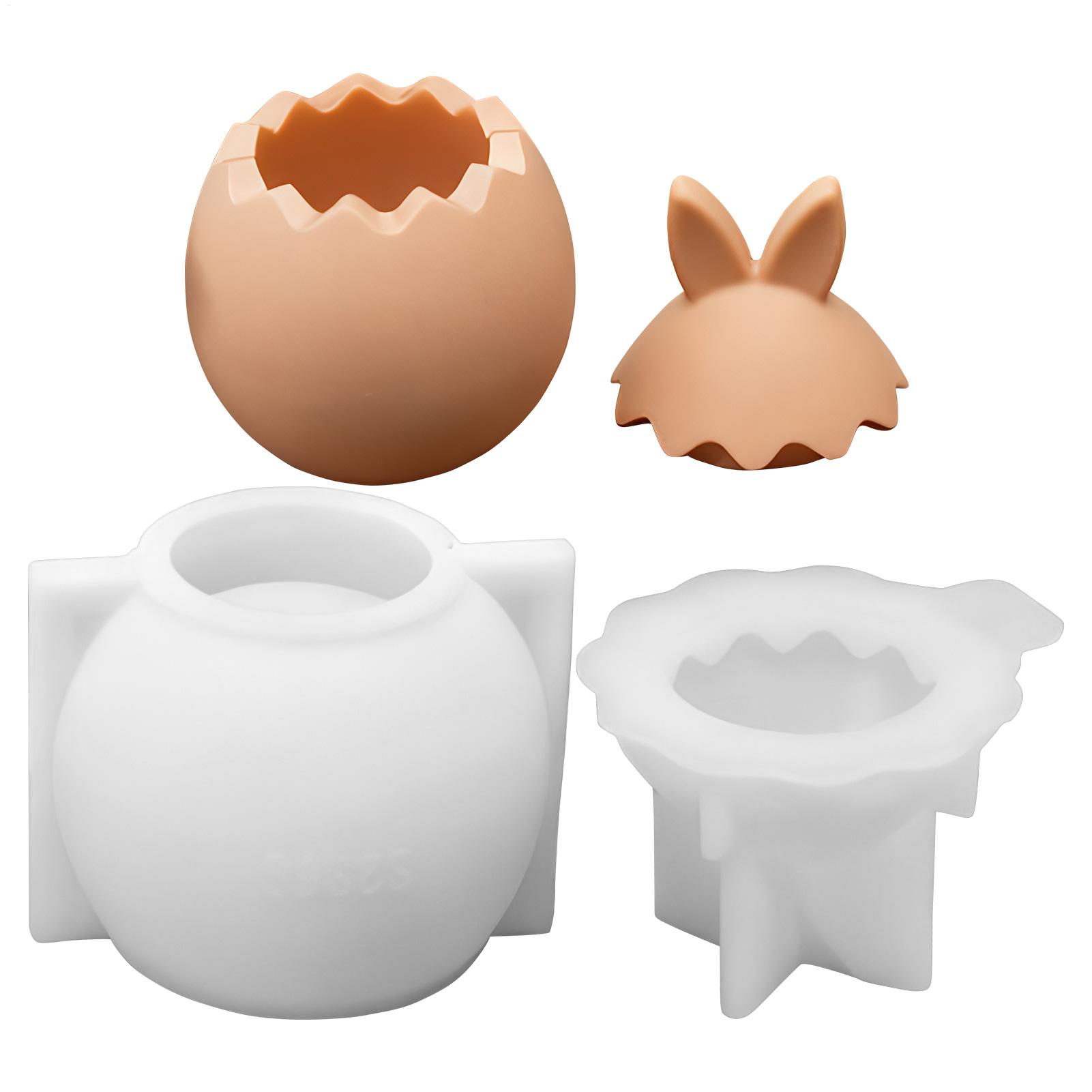Soap Making Friend - Osterei-Formen 3D Silikon Hasenohren-Tablett Süßigkeiten- und