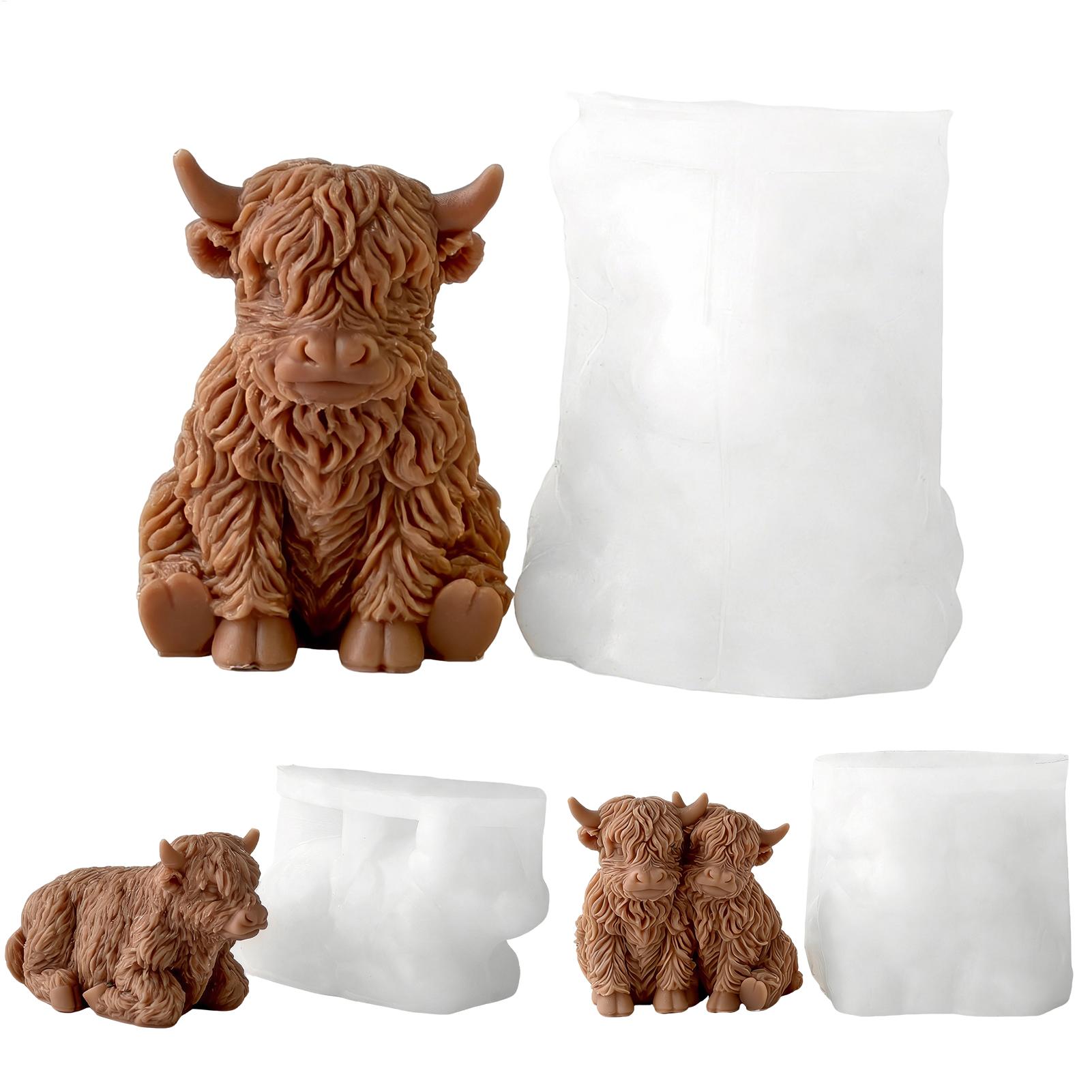 Soap Making For Beginners - Hochlandrind Silikonform Wiederverwendbare 3D Niedliche Tier-Gussform