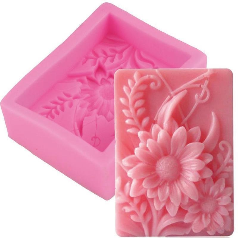 Soap Making Book For Beginners - 1 Stück 3D Quadratische Rosenblüten-Silikonform für